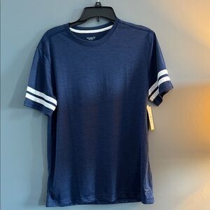 Old Navy Men's Navy Blue Tee with White Stripes
